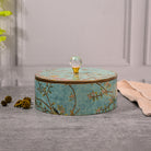 Exquisite round wooden storage box with elegant design

