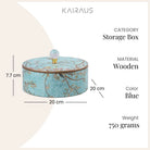 Elegant circular wooden storage box for home decor

