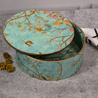 Exquisite handcrafted wooden box with round design

