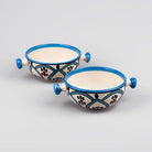 Elegant white porcelain serving bowls set of two

