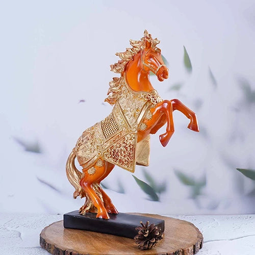 Decorative horse statue representing prosperity and abundance


