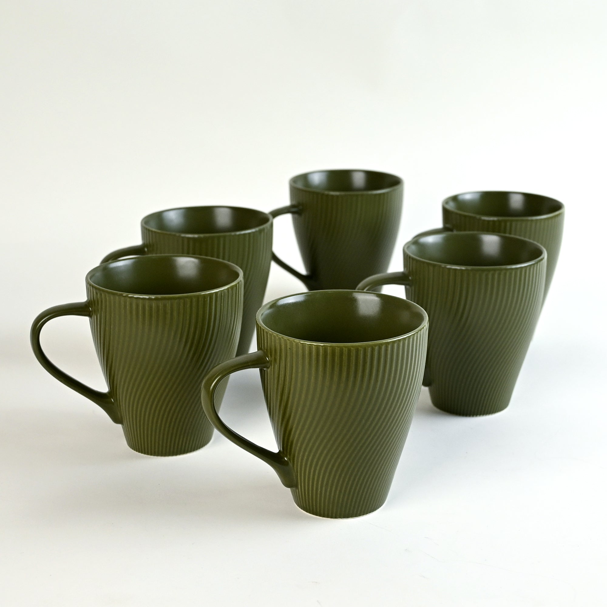 Fern green bone china coffee mugs

