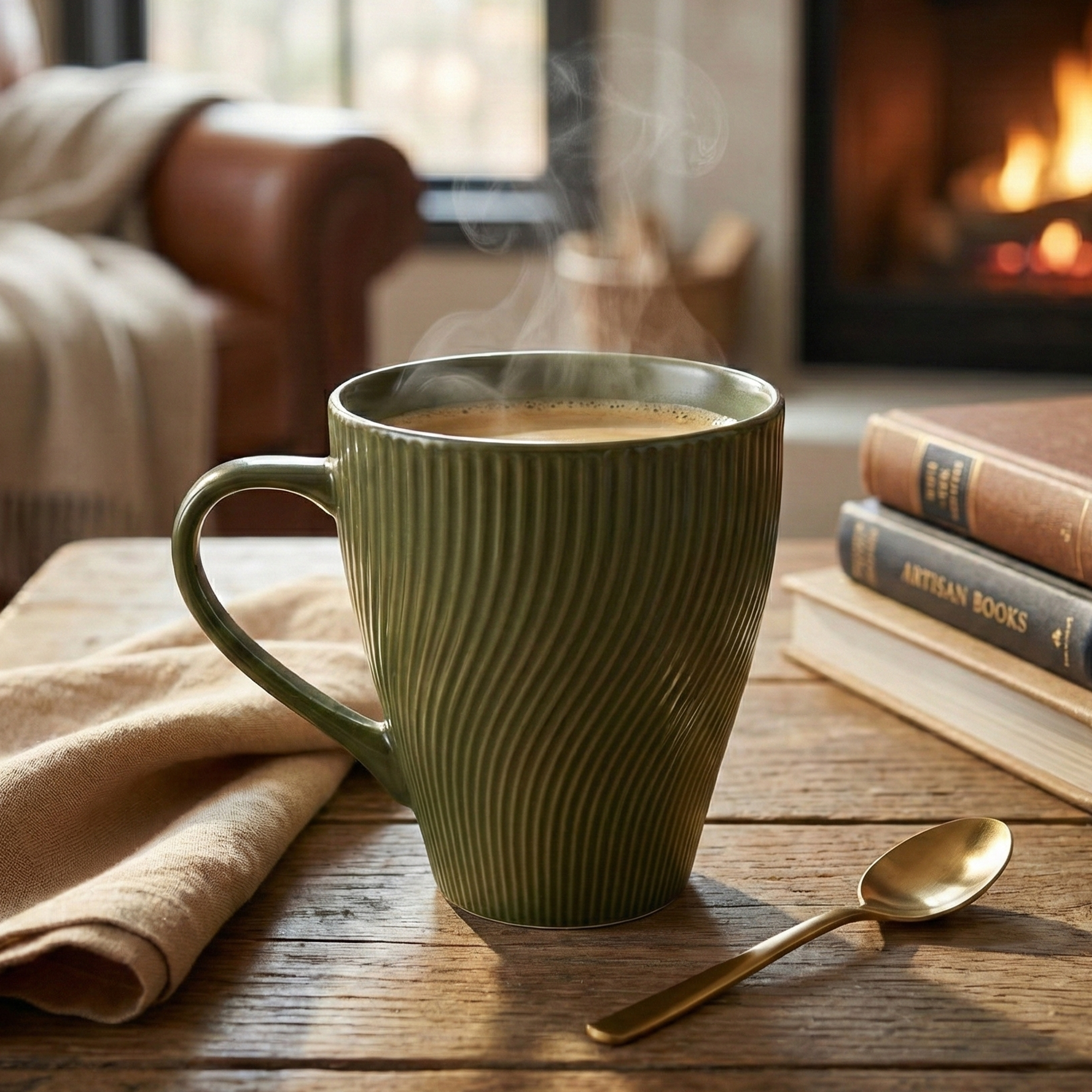Fern green New Bone China mug set

