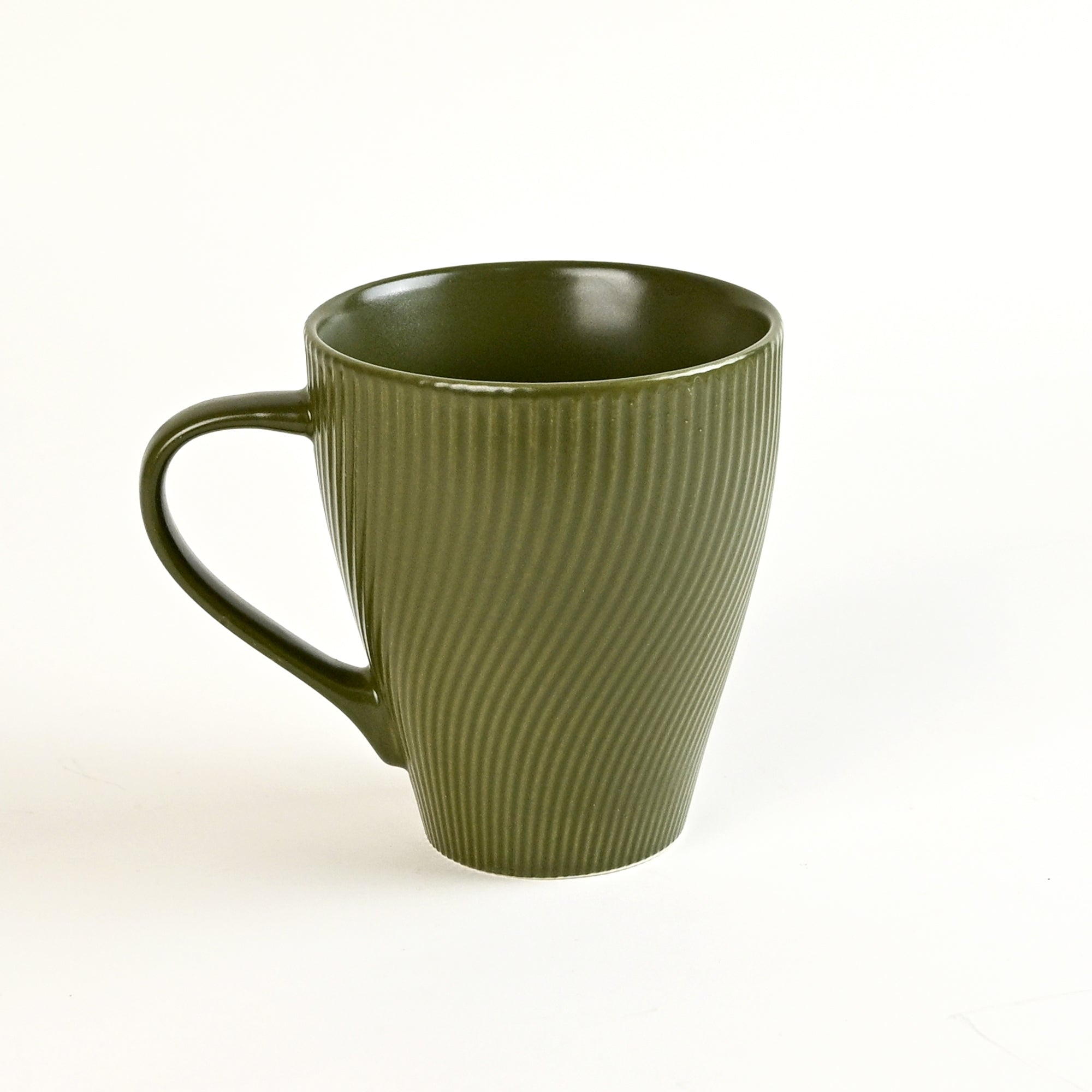 Unique fern green bone china mugs

