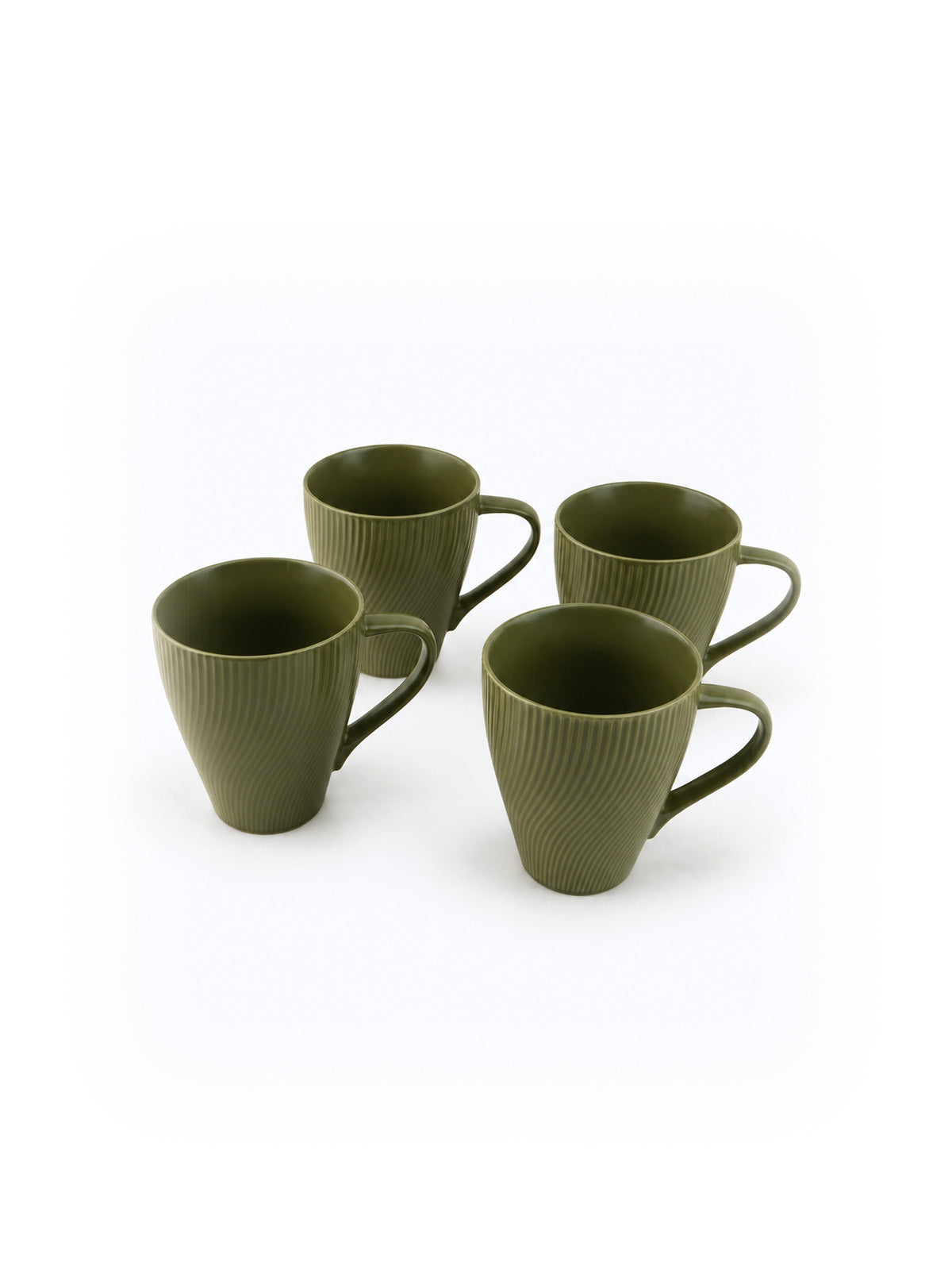 Set of four Fern Green New Bone China coffee mugs

