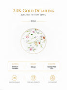 Floral Dream gold quarter plate with floral design

