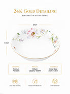 Floral Dream 24K gold serving bowl with elegant design


