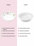 Floral Dream gold serving bowl with 24K gold detailing

