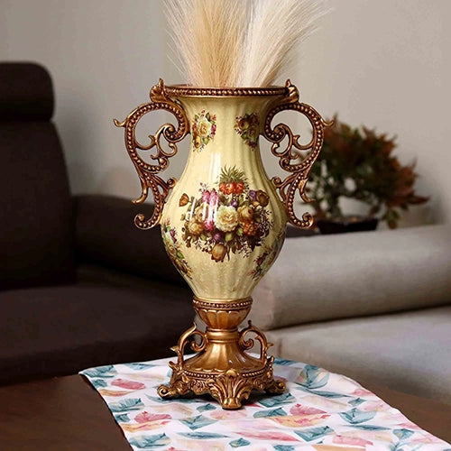 Floral Elegance antique vase with intricate floral detailing

