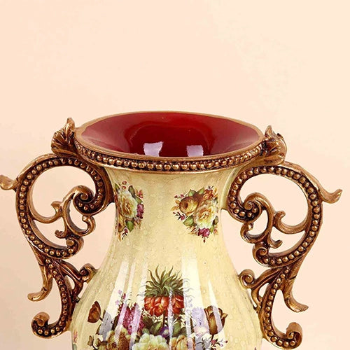 Decorative Floral Elegance vase in an antique finish

