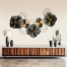 Floral Fusion metal wall art with elegant floral detailing

