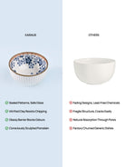 Floral Ribbed Porcelain Bowls Set
