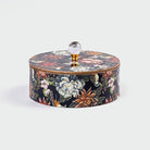 Floral wooden storage box for elegant home organization

