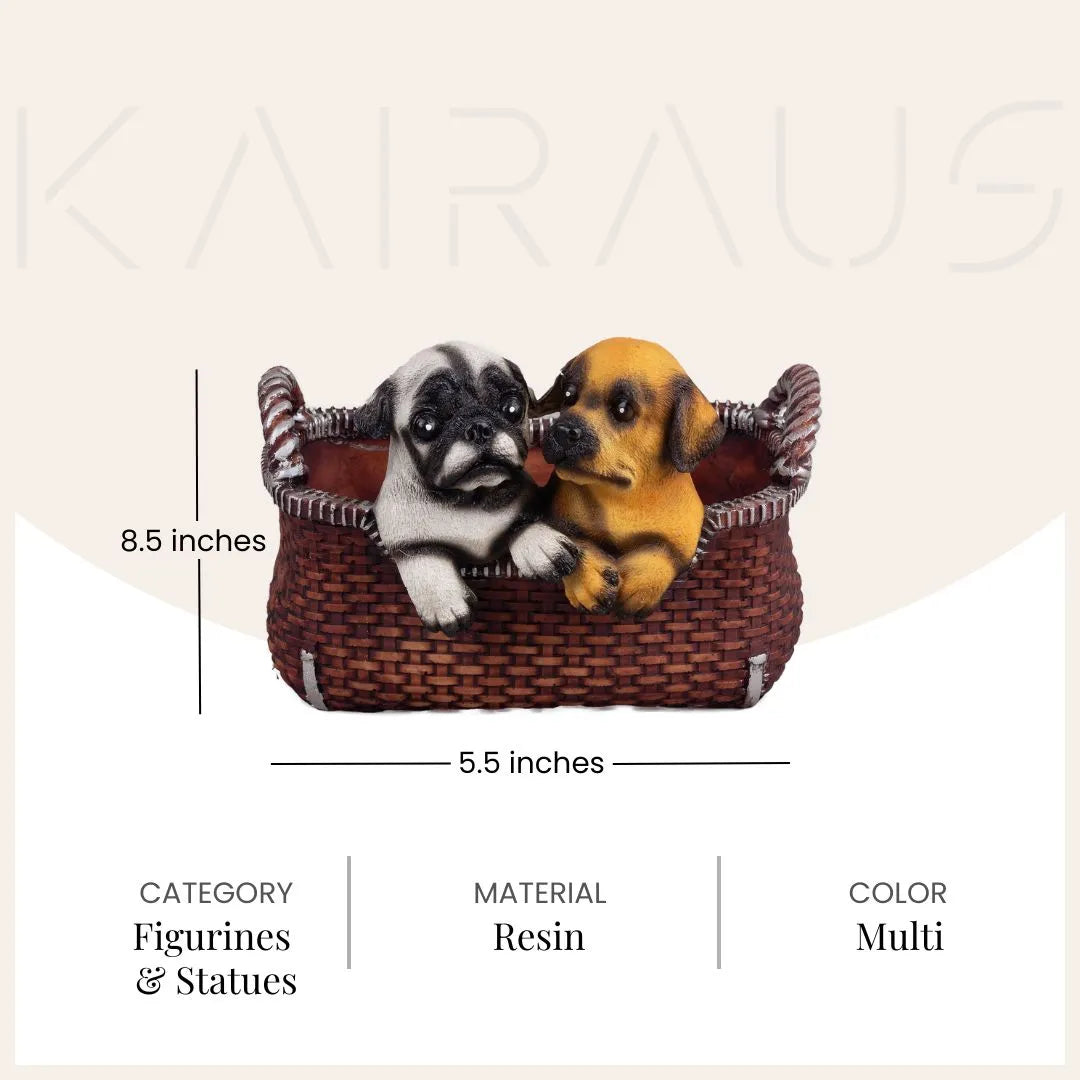 Adorable pug friends sculpture with charming details

