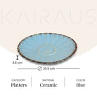 Elegant blue flower platter

