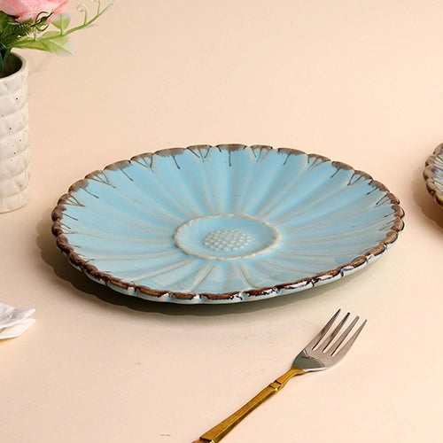 Blue floral serving plate

