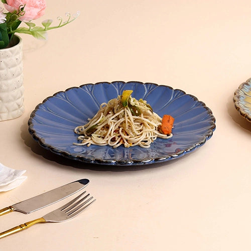 Full Bloom decorative teal platter

