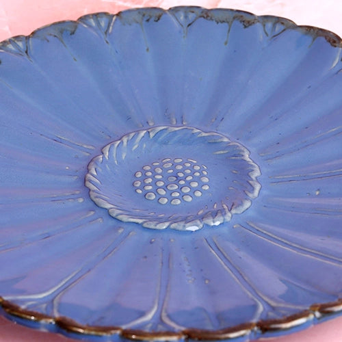Teal floral serving plate

