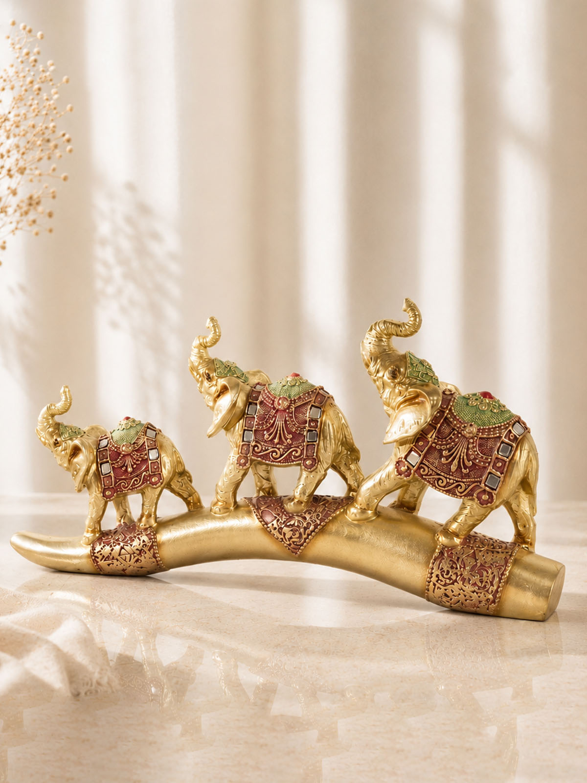 Gaj Elephants on Arc Figurine