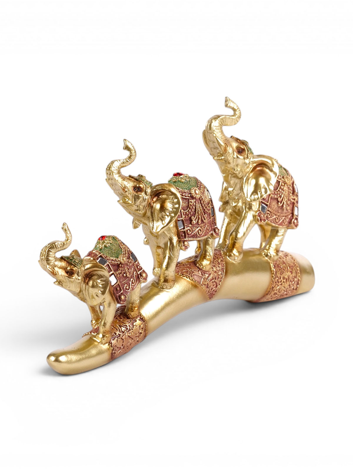 Close-up of the Gaj Elephants on Arc Figurine details

