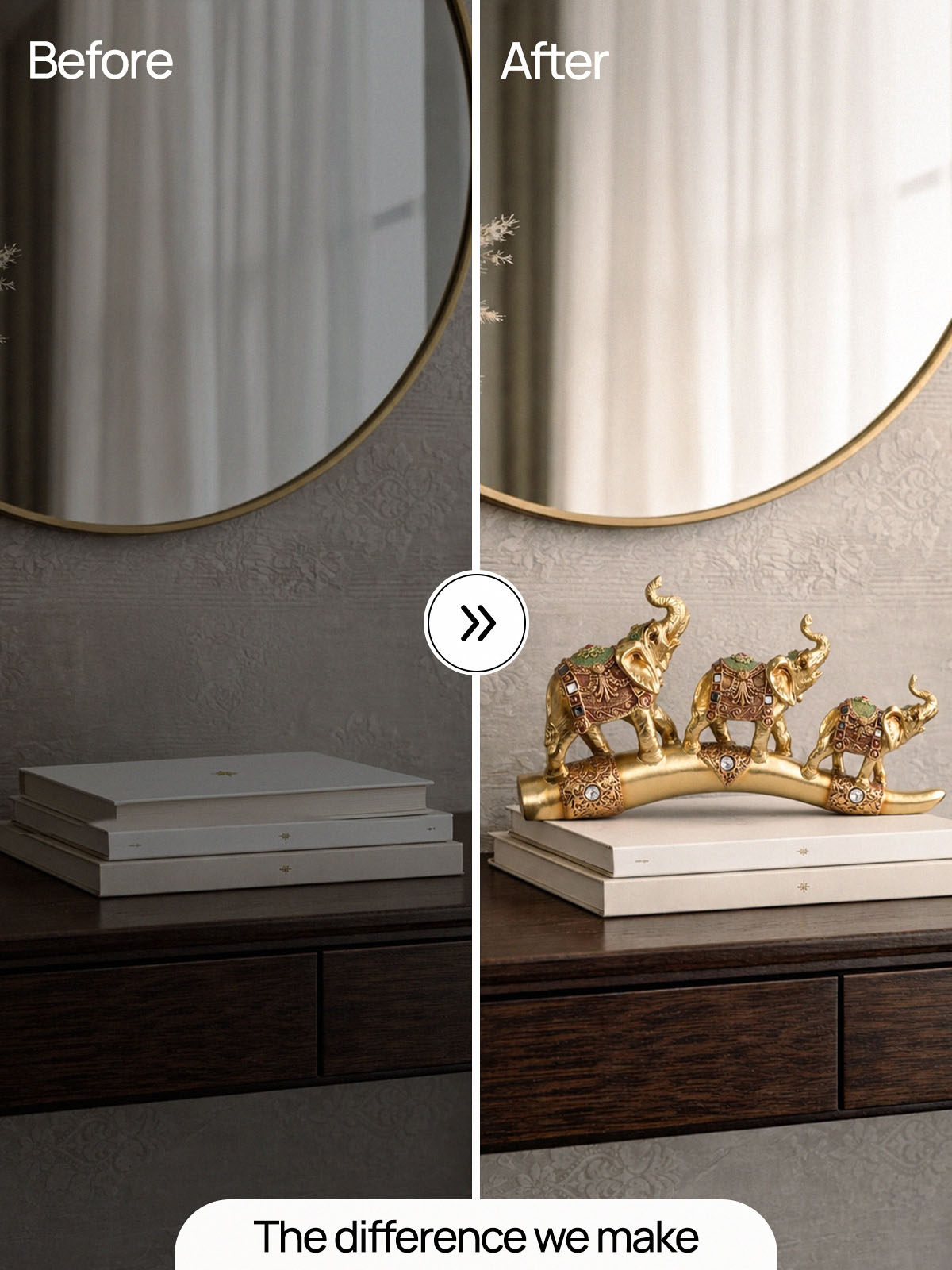 Decorative Gaj Elephants on Arc Figurine for home interiors

