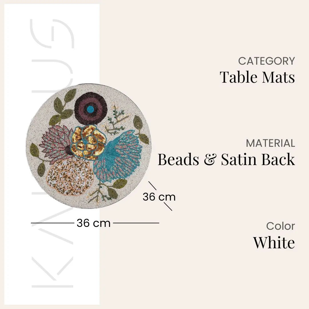 Handcrafted blue floral placemat for stylish dining
