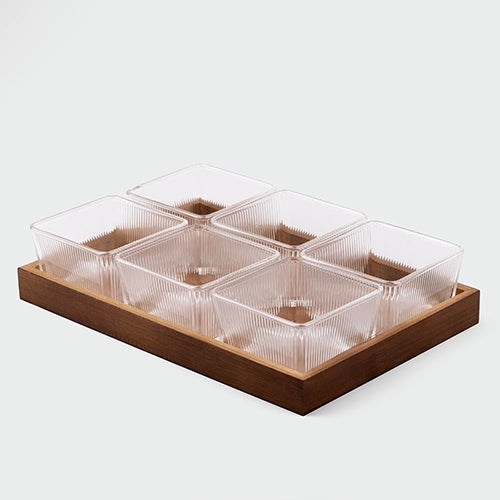 Luxury glass bowl and tray set for home

