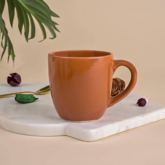 Set of 6 ash brown ceramic tea cups


