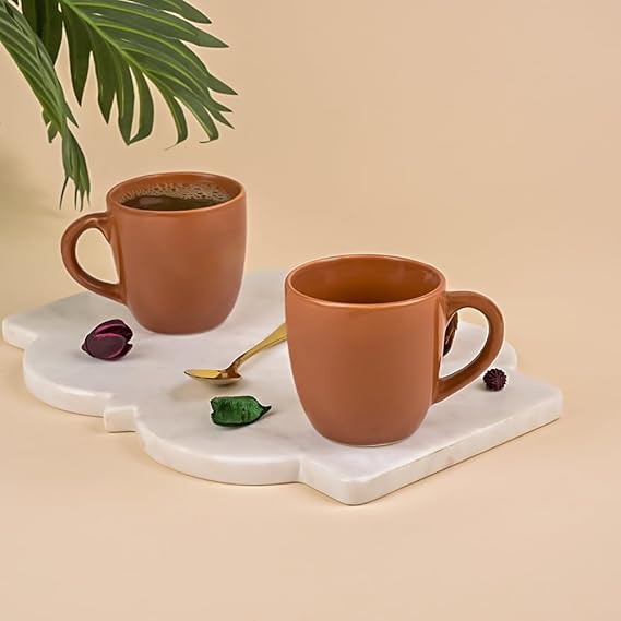 Glossy brown ceramic tea cups


