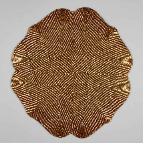Handmade golden-brown placemat for dining table
