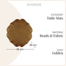 Elegant golden-brown table mat for stylish table settings
