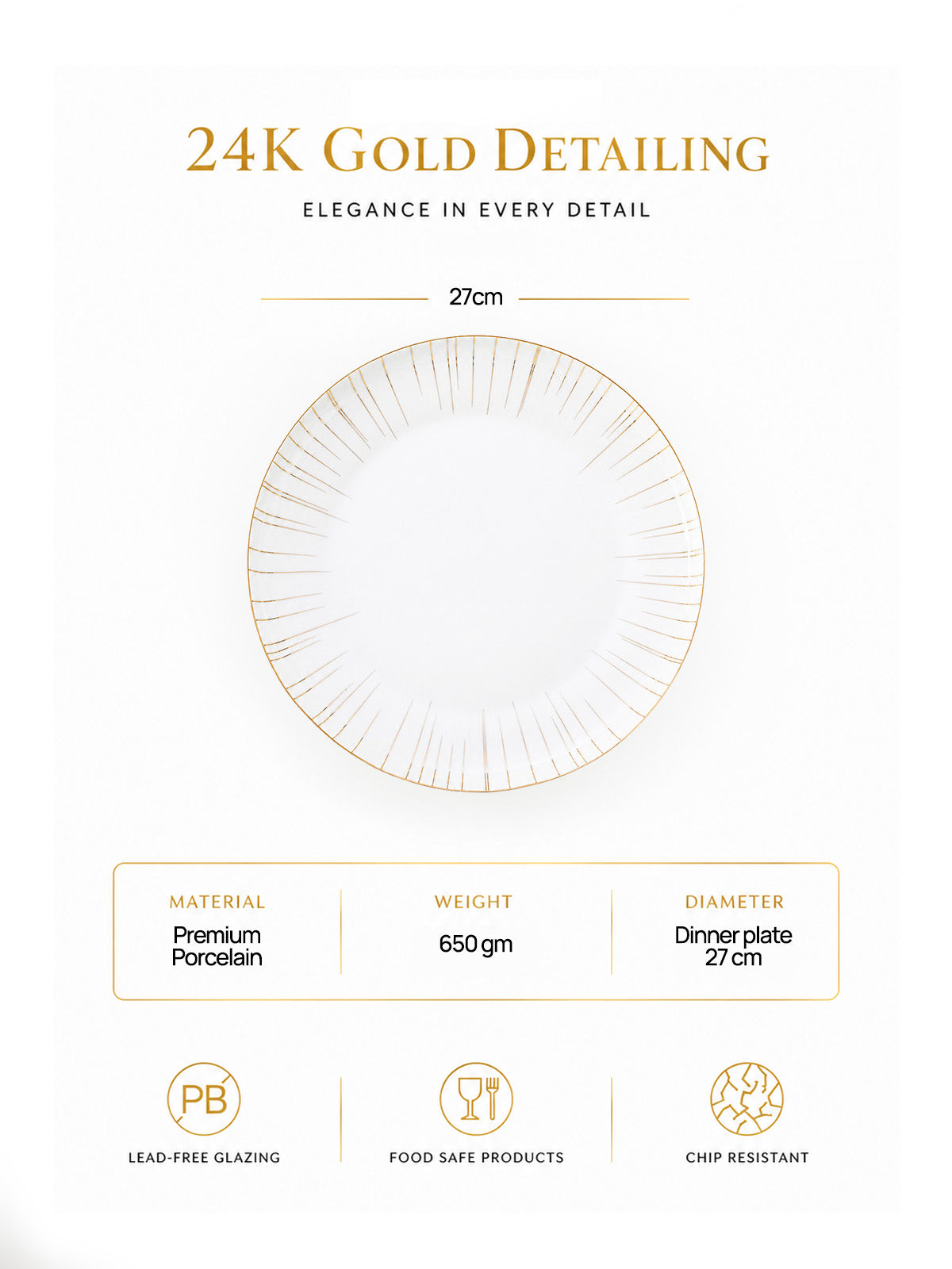 Golden Ray premium gold-accented dinnerware

