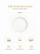 Golden Ray gold quarter plate with elegant design

