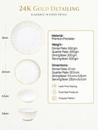 Golden Ray 27-piece dinnerware set with gold accents

