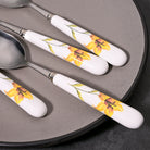 Elegant golden ceramic spoon set

