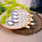 Four-piece floral ceramic-handled spoons

