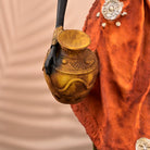 Elegant ethnic woman sculpture with a golden finish

