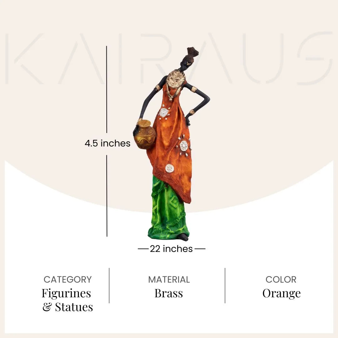 Elegant golden lady figurine for stylish home interiors

