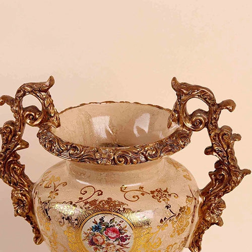 Luxury Grand Baroque brass vase for living room decor

