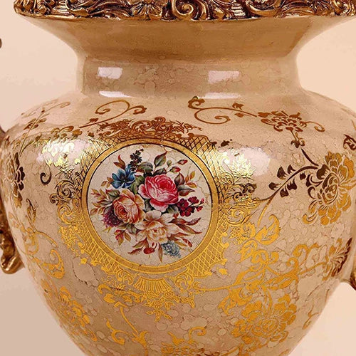 Traditional Baroque brass vase with detailed craftsmanship

