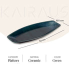 Round green ceramic serving platter

