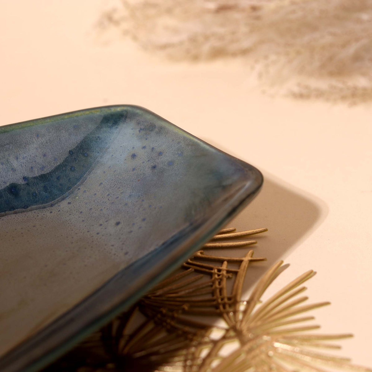 Stylish green ceramic serving dish

