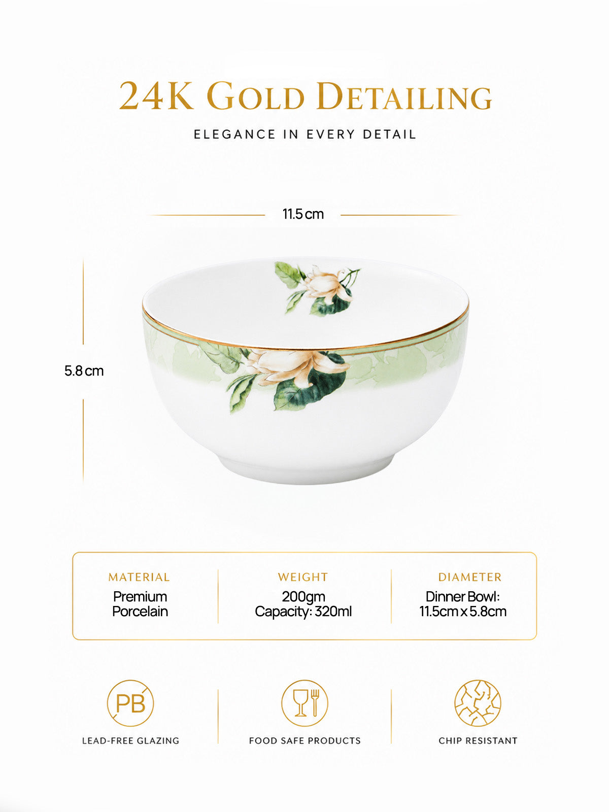 Greenhaven 24K gold dining bowl with elegant design


