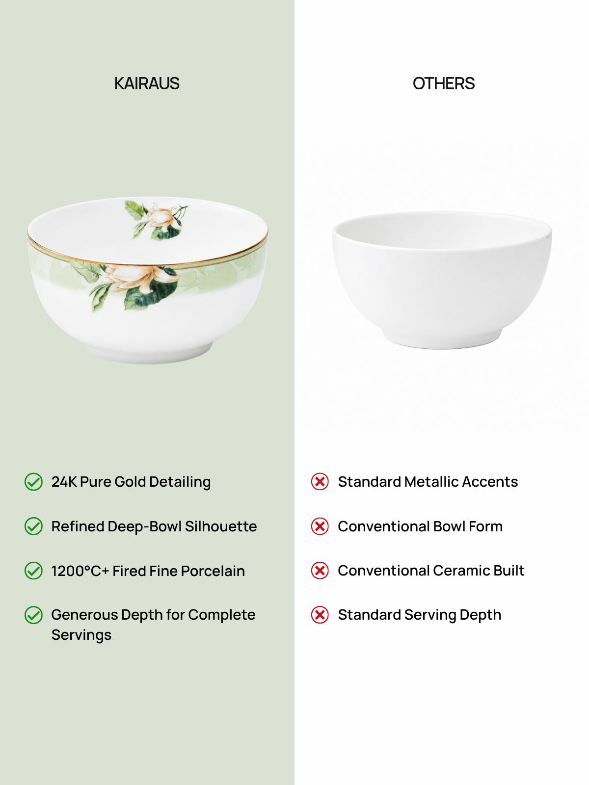 Greenhaven gold dining bowl with 24K gold detailing


