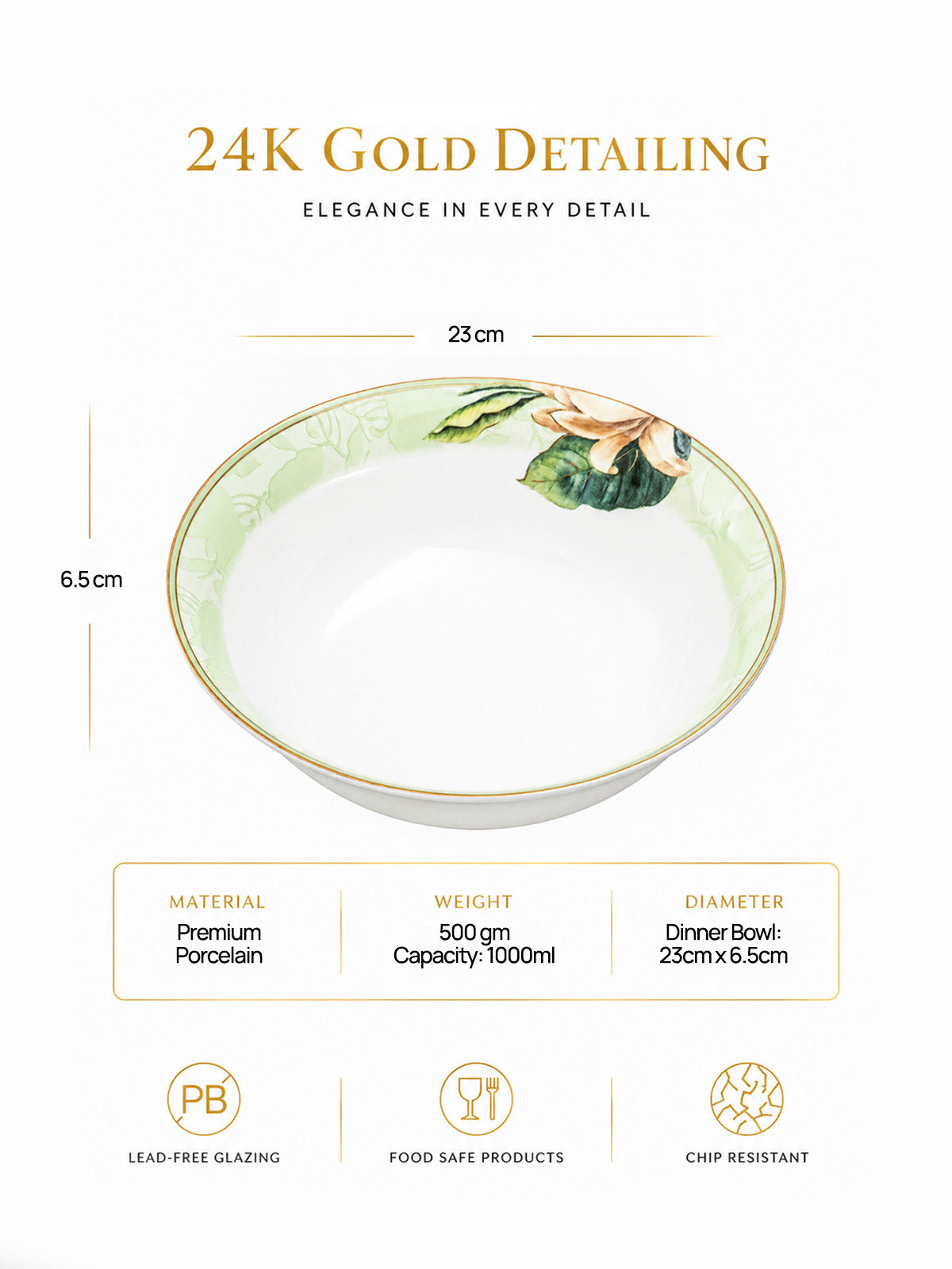 Greenhaven 24K gold serving bowl with elegant design

