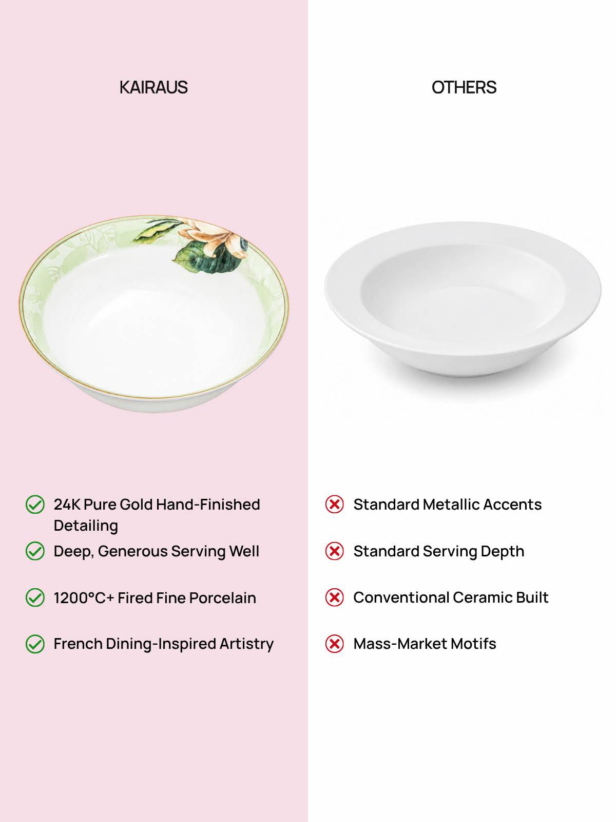 Greenhaven gold serving bowl with 24K gold detailing

