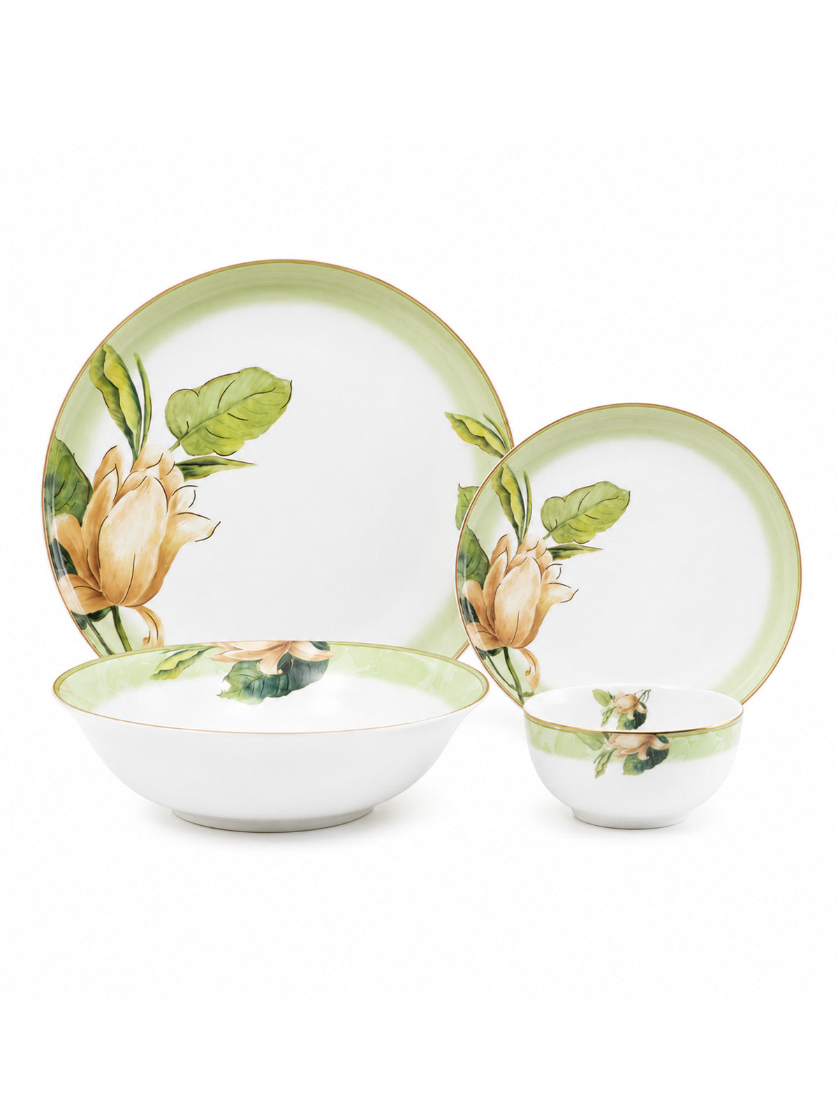 Greenhaven 24K pure gold detailing porcelain dinner set 27 pcs

