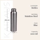 Stylish Grey Stainless Steel Bottle with a matte finish

