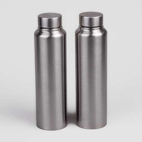 Modern Grey Stainless Steel Bottle with a slim design

