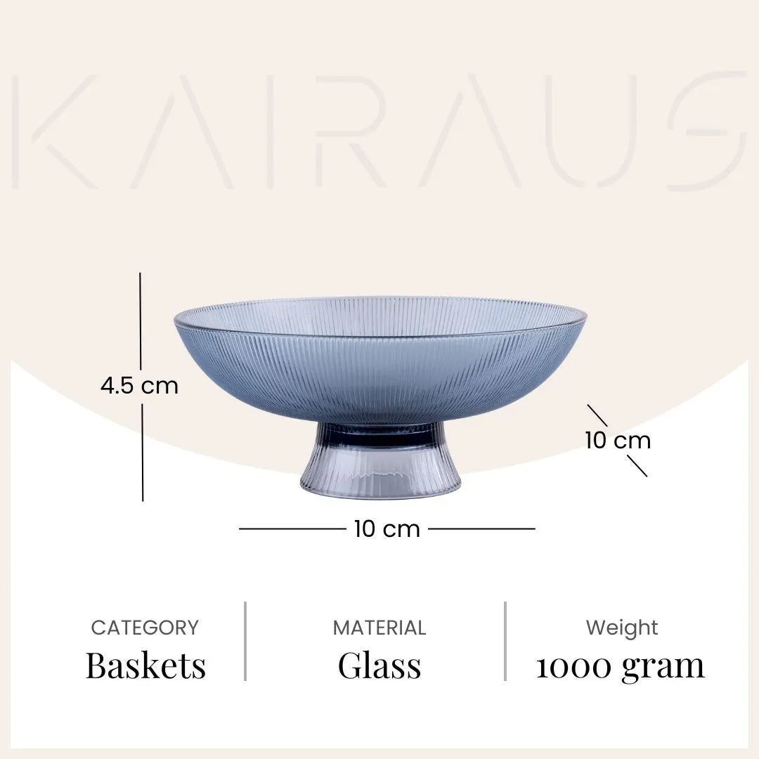 Elegant grey tinted fruit bowl for home decor

